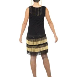 1920's Fringed Flapper Charleston Kostuum, Zwart -Schmink Specialist 1920s fringed flapper charleston kostuum zwart 2
