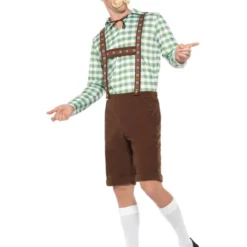 Alpine Bavarian Kostuum Groen/Bruin Voor Heren -Schmink Specialist alpine bavarian kostuum groen bruin voor heren 2