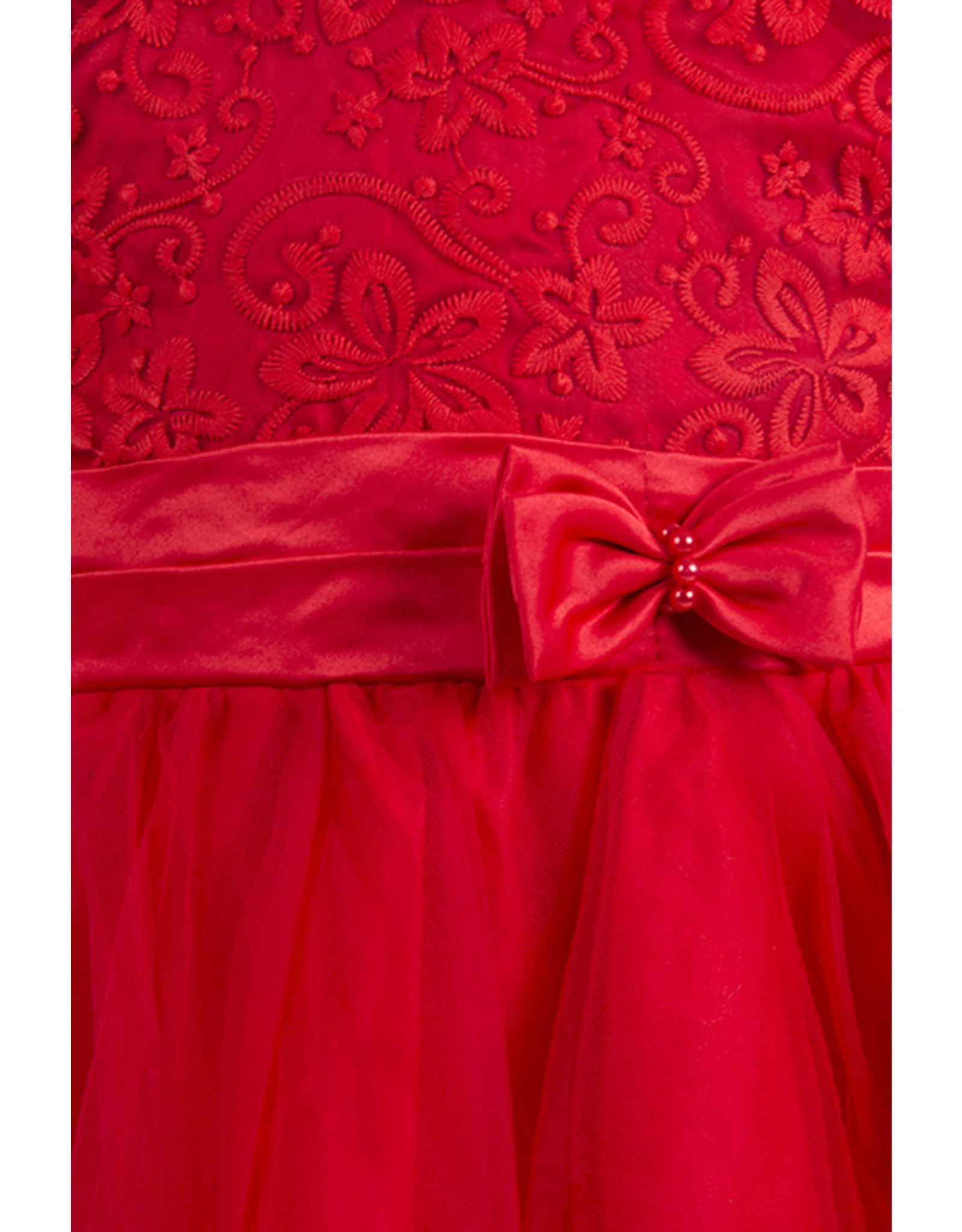 Babyjurk Rood Met Strik En Borduursel 2 Babyjurk Rood Met Strik En Borduursel - Afbeelding 2