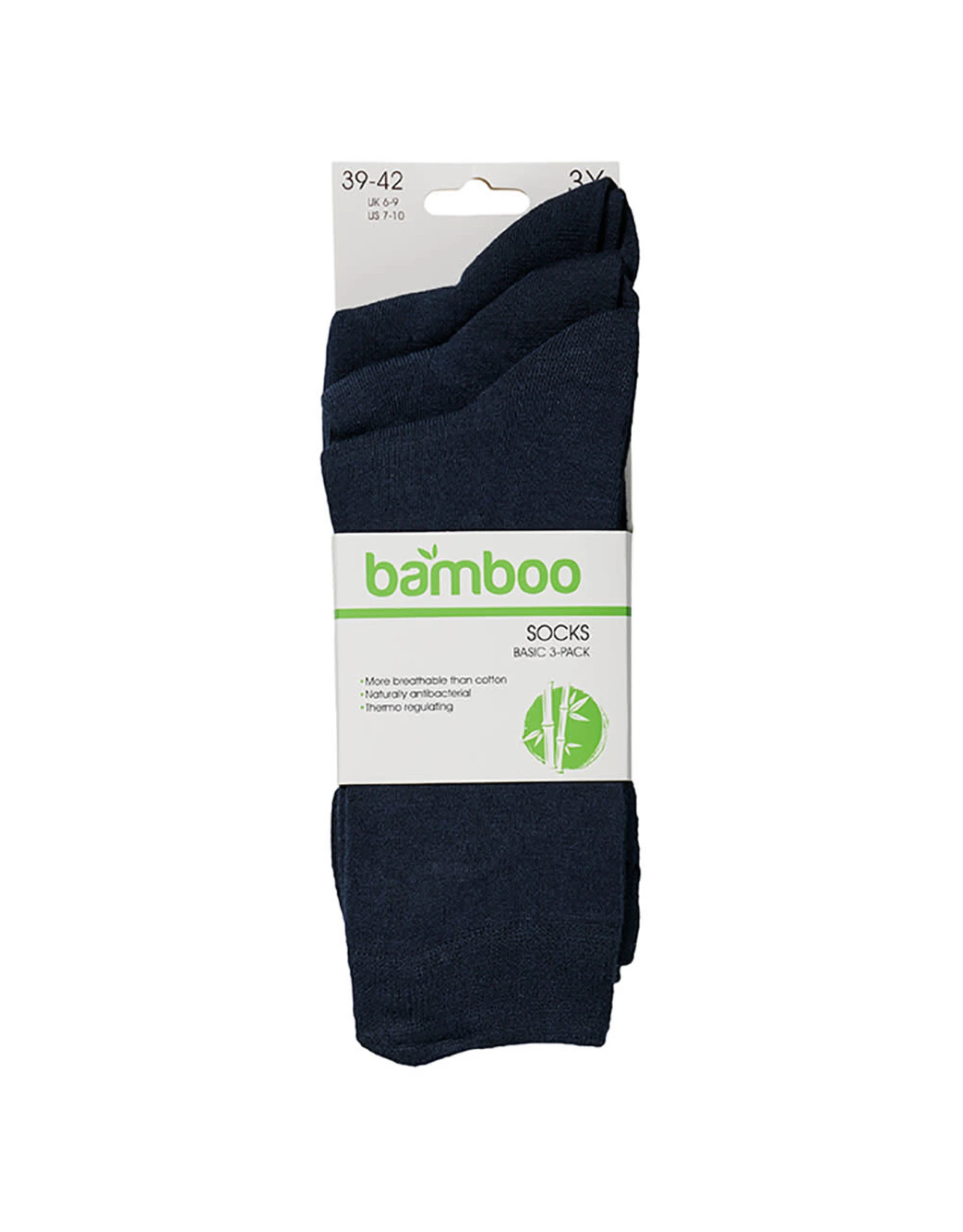 Basic Bamboe Sokken Navy (3 Paar) 2 Basic Bamboe Sokken Navy (3 Paar) - Afbeelding 2