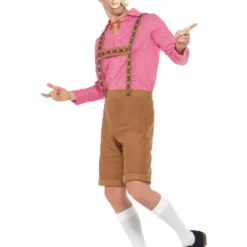 Bavarian Kostuum Rood/Bruin Voor Heren -Schmink Specialist bavarian kostuum rood bruin voor heren 2