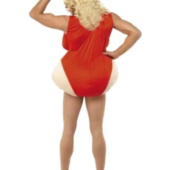 Baywatch Kostuum Rood Met Vulling -Schmink Specialist baywatch kostuum rood met vulling 2