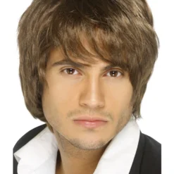 Boy Band Pruik Bruin