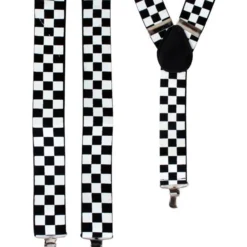 Bretels Zwart/wit Geblokt