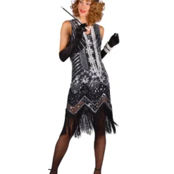 Charleston Jurk Catherine, Zilver -Schmink Specialist charleston jurk catherine zilver 2