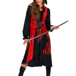 Dames Piratenkostuum "Mary Read", MIx Van Kleuren -Schmink Specialist dames piratenkostuum mary read mix van kleuren 2