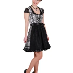 Dirndl "Isabella", Zwart-Wit -Schmink Specialist dirndl isabella zwart wit 2