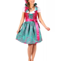 Dirndl Jurk ''Susanne'', Paars-Groen -Schmink Specialist dirndl jurk susanne paars groen 3