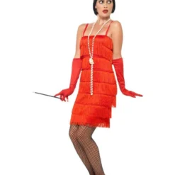 Flapper Kostuum, Rood -Schmink Specialist flapper kostuum rood 7