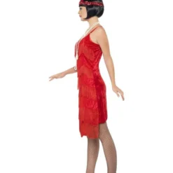 Flapper Shimmy Charleston Kostuum, Rood -Schmink Specialist flapper shimmy charleston kostuum rood 2