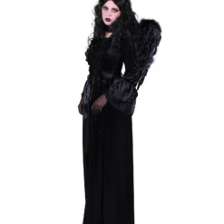 Halloween Jurk "Feronia", Zwart-Zwart -Schmink Specialist halloween jurk feronia zwart zwart 2