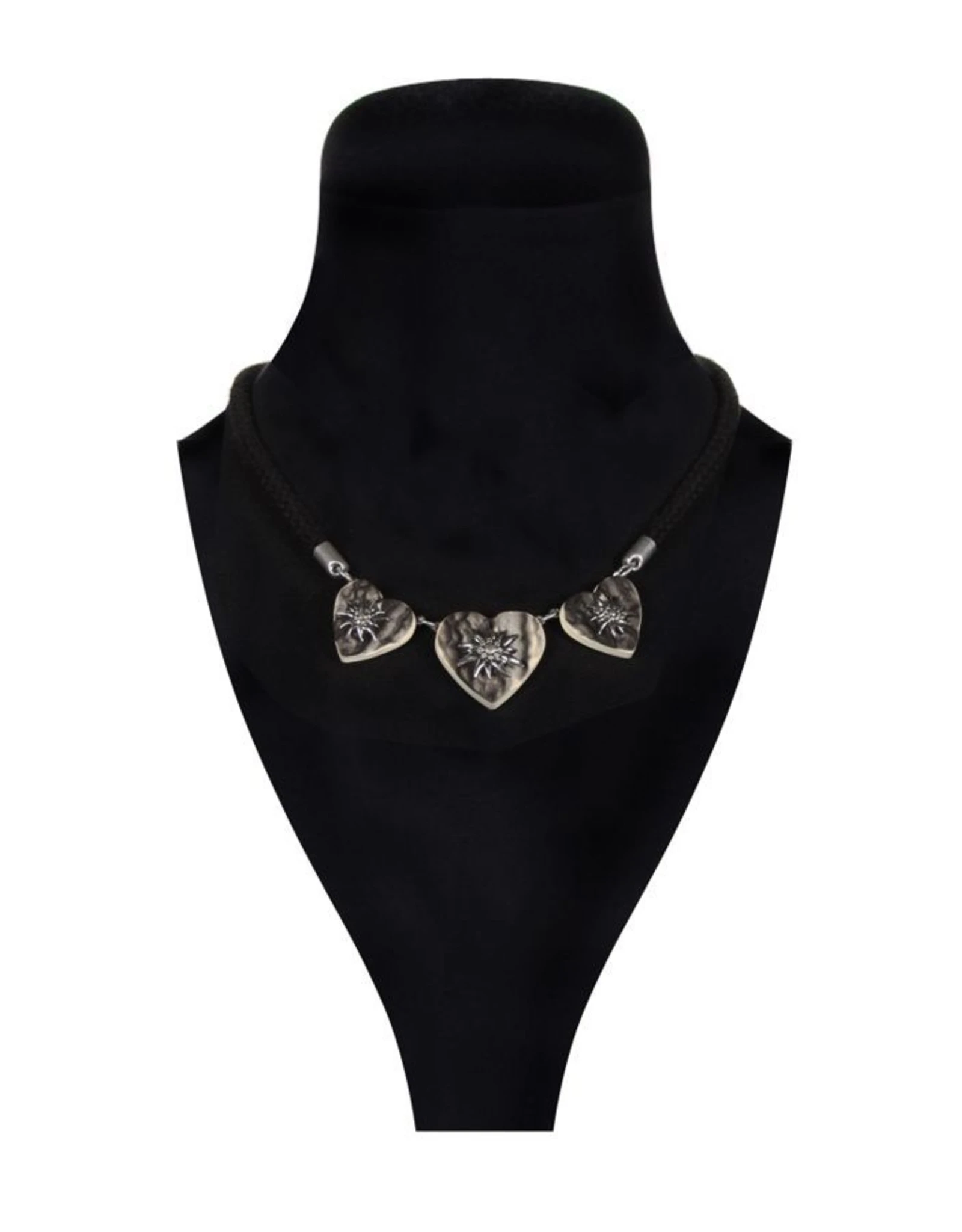 Halsketting Hart Met Strassrand, Zwart 1 Halsketting Hart Met Strassrand, Zwart