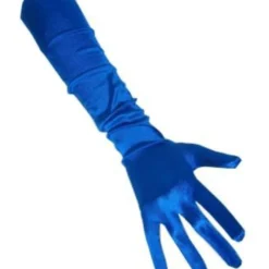 Handschoenen Satijn Blauw 48 Cm