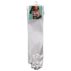 Handschoenen Satijn Luxe Wit, 40cm -Schmink Specialist handschoenen satijn luxe wit 40cm 2