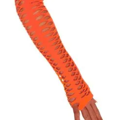 Handschoenen Vingerloos Grote Gaten Oranje 40 Cm