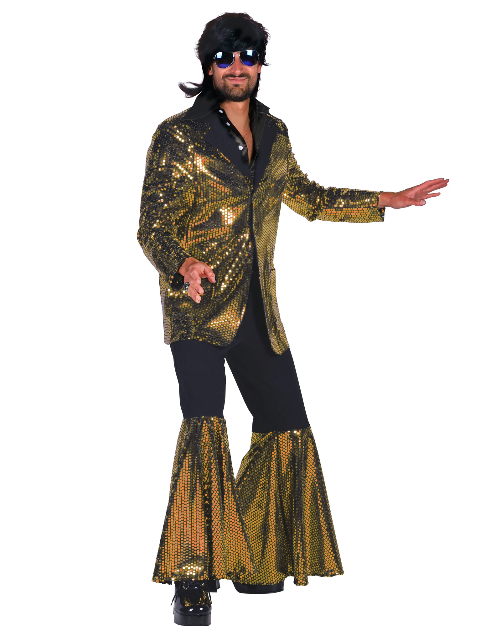 Heren Discokostuum "Studio 54", Goud 1 Heren Discokostuum "Studio 54", Goud