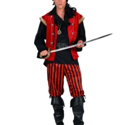 Heren Piratenkostuum "Black Beard", MIx Van Kleuren -Schmink Specialist heren piratenkostuum black beard mix van kleuren 2