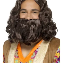 Hippie/Jezus Pruik En Baardset