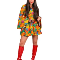 Hippie Jurkje Daisy, Oranje -Schmink Specialist hippie jurkje daisy oranje 2