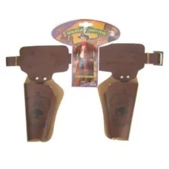 Holster Buscadero Dubbel Bruin 90cm, Kind