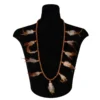 Indianenketting Parels Met Veren, Bruin