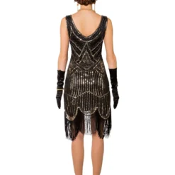 Jaren 20 Jurk, Zwart/Zilver -Schmink Specialist jaren 20 jurk zwart zilver 3