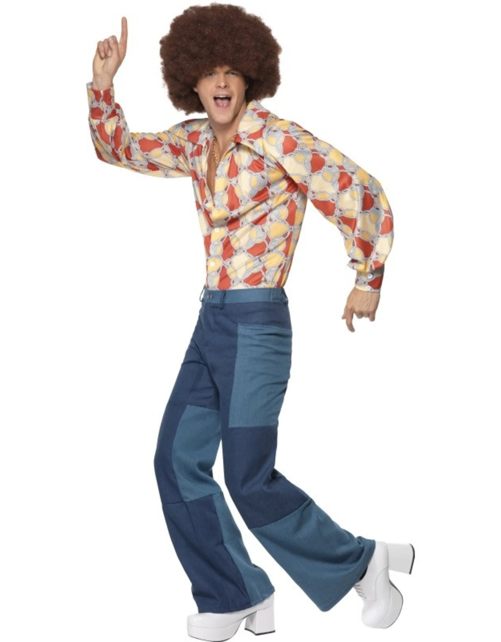 Jaren 70 Retro Kostuum Heren, Blauw 2 Jaren 70 Retro Kostuum Heren, Blauw - Afbeelding 2