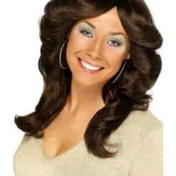 Jaren 70's Flick Pruik, Bruin