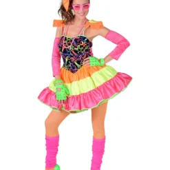 Jaren 80 Jurk Fluor