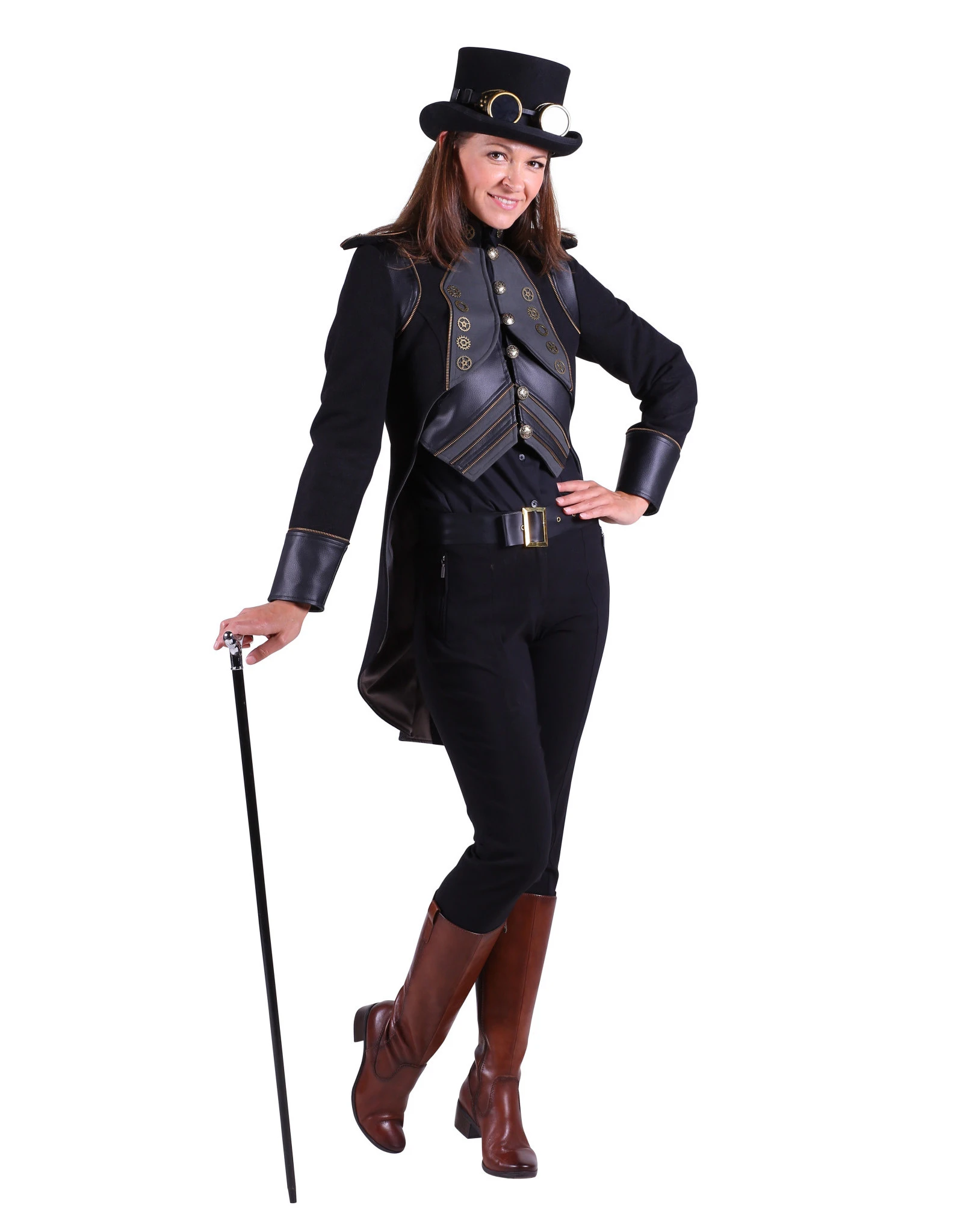 Jas Steampunk "Eulalia", Zwart 2 Jas Steampunk "Eulalia", Zwart - Afbeelding 2