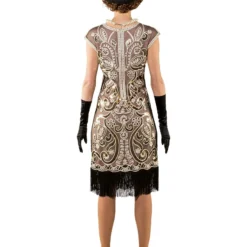 Jurk Met Pailletten, Beige -Schmink Specialist jurk met pailletten beige 2