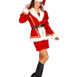 Kerstmeisje Deluxe Nathalia, Rood