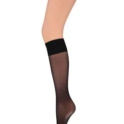 Kniekous Panty 20 Den, Zwart (5 Paar)