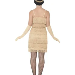 Korte Flapper Charleston Jurk Goud -Schmink Specialist korte flapper charleston jurk goud 2