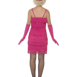Korte Flapper Charleston Jurk Pink -Schmink Specialist korte flapper charleston jurk pink 2