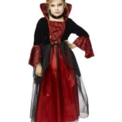 Kostuum Prinses Rood/zwart -Schmink Specialist kostuum prinses rood zwart 2