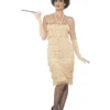 Lange Flapper Charleston Jurk Goud