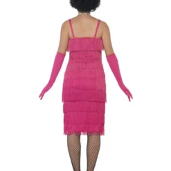 Lange Flapper Charleston Jurk Pink -Schmink Specialist lange flapper charleston jurk pink 2