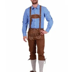 Lederhose 3/4 Lang Moritz, Donkerbruin