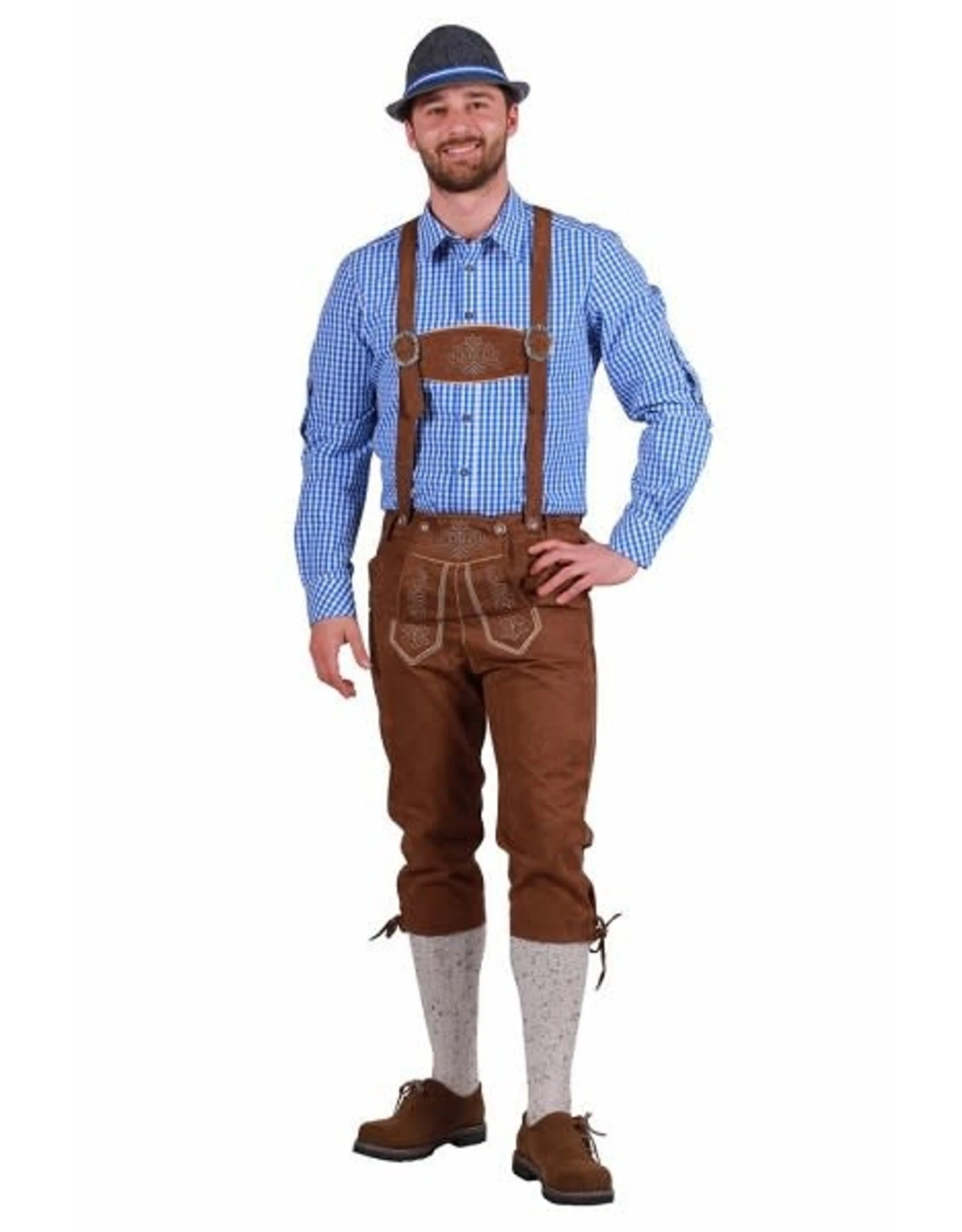 Lederhose 3/4 Lang Moritz, Donkerbruin 1 Lederhose 3/4 Lang Moritz, Donkerbruin