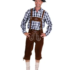 Schmink Specialist -Schmink Specialist lederhose 3 4 lang ulrich donkerbruin 1