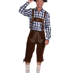 Schmink Specialist 24 Lederhose 3/4 Lang Ulrich, Donkerbruin