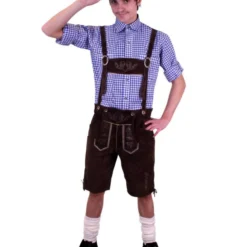 Lederhose Donkerbruin Kort Model -Schmink Specialist lederhose donkerbruin kort model 2