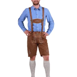 Lederhose Kort Luca, Donkerbruin