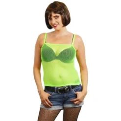 Net Damestopje Fluor Groen