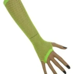 Nethandschoenen Lang Vingerloos Fluor Groen