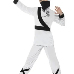Ninja Assassin Kostuum, Kind, Wit/Zwart