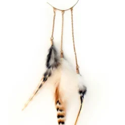 Oorhanger/boogje Met Veren Naturel