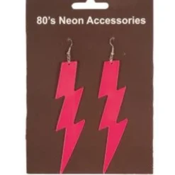 Oorringen Bliksem Neon Fuchsia