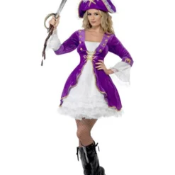 Paarse Pirate Beauty Kostuum -Schmink Specialist paarse pirate beauty kostuum 2